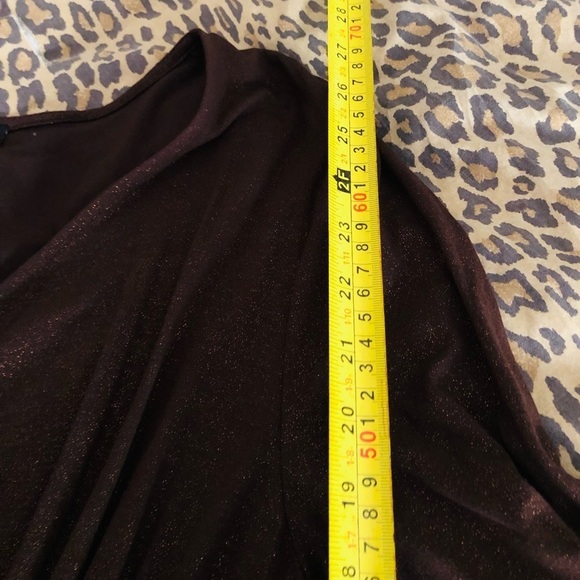 𝅺INC International Concepts size XL brown metallic long sleeve V neck NWOT - Picture 10 of 15